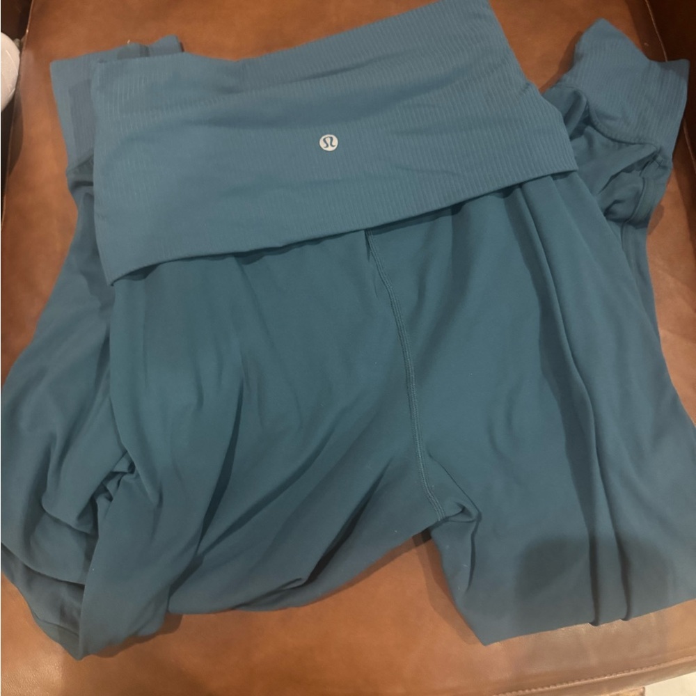 Lululemon High-Rise Foldover Joggers in Teal Green